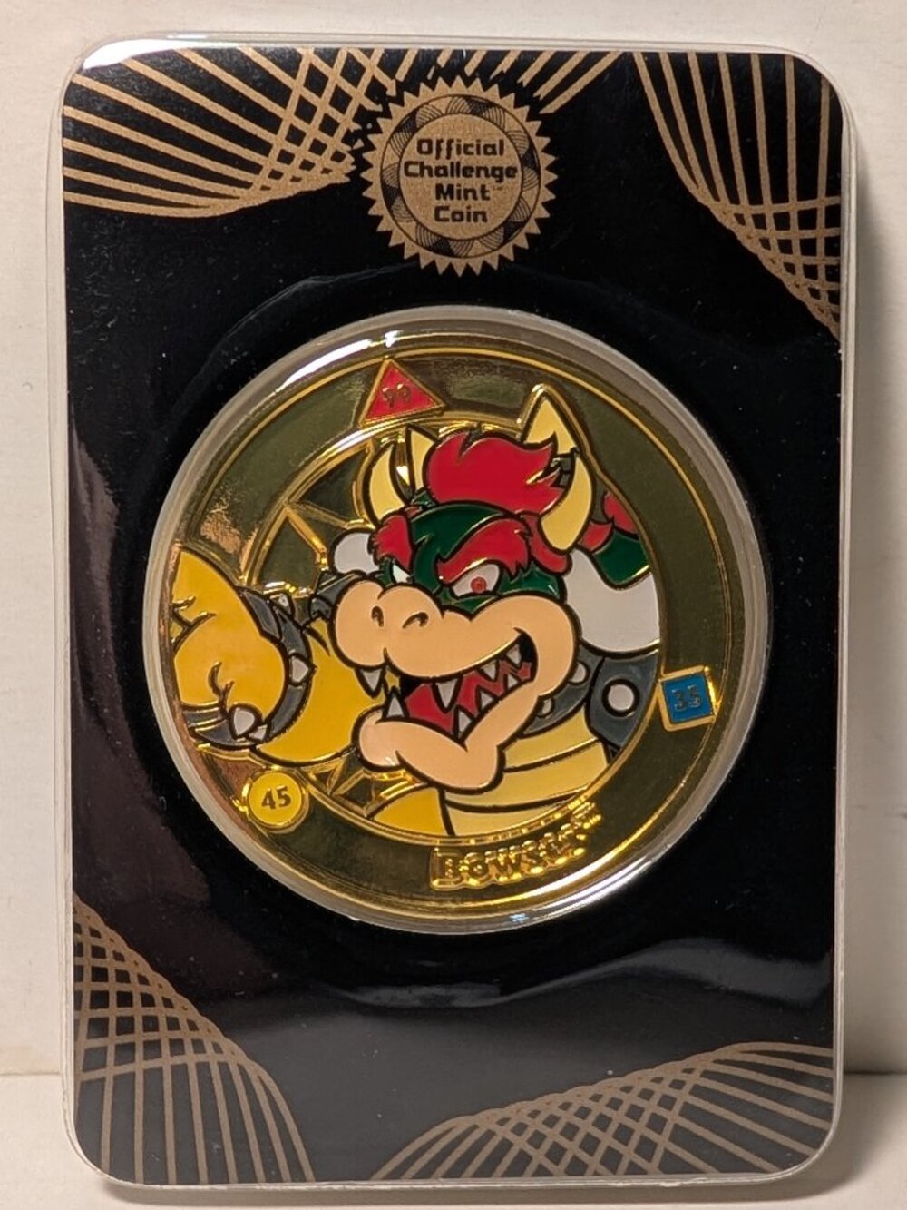 Mario Challenge Series Gold Bowser Mint Coin Official Enterplay 2016 Token